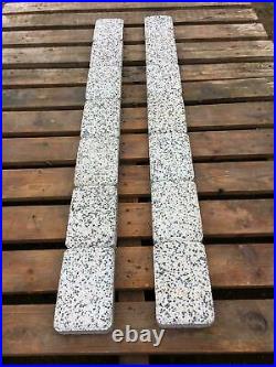 White granite slab set 120 x 120 x 4 patch edging, paving patio decor terrace