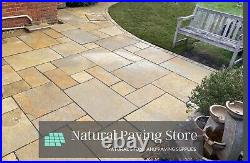 Yellow Limestone Paving patios slabs Sawn edge Natural Finish 22mm 17SQM